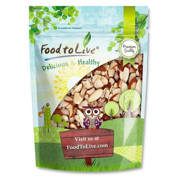 Dry Roasted Natural Sliced Almonds, 6 Ounces  Unblanched Nuts, Oven Toasted, Unsalted, No Oil Added, Perfect for Cooking, Baking and Snacking, Vegan, Kosher, Bulk  by Food to Live