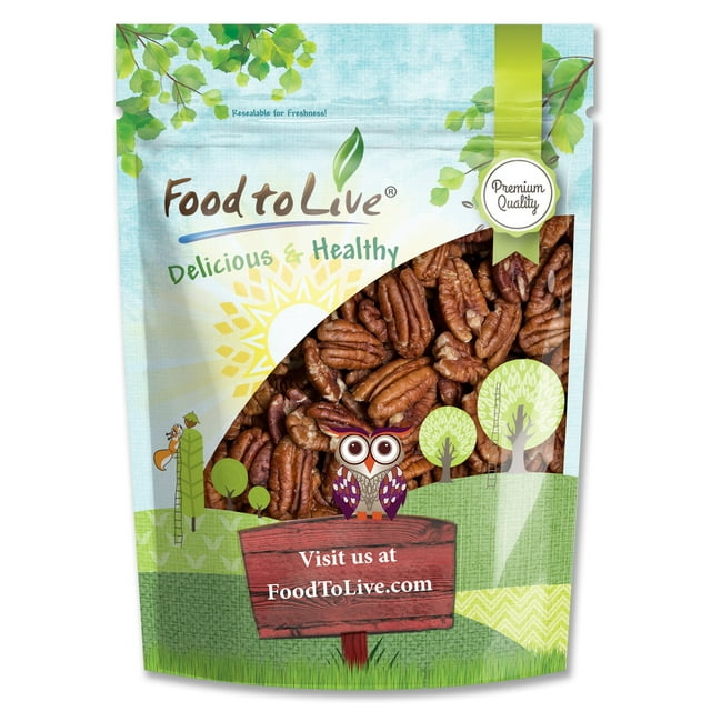Dry Roasted Pecan Halves, 1.5 Pounds — Vegan — by Food to Live