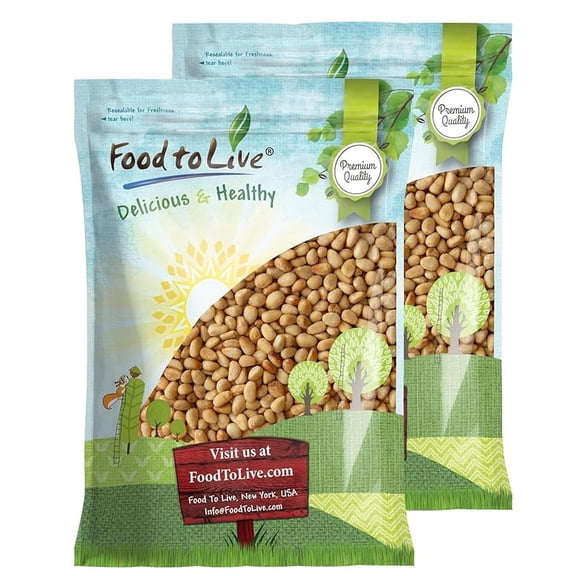 Dry Roasted Pine Nuts with Himalayan Salt, 16 Pounds  Oven Roasted, Lightly Salted, No Oil Added, Perfect for Cooking, Baking and Snacking, Vegan, Kosher, Bulk - Food to Live