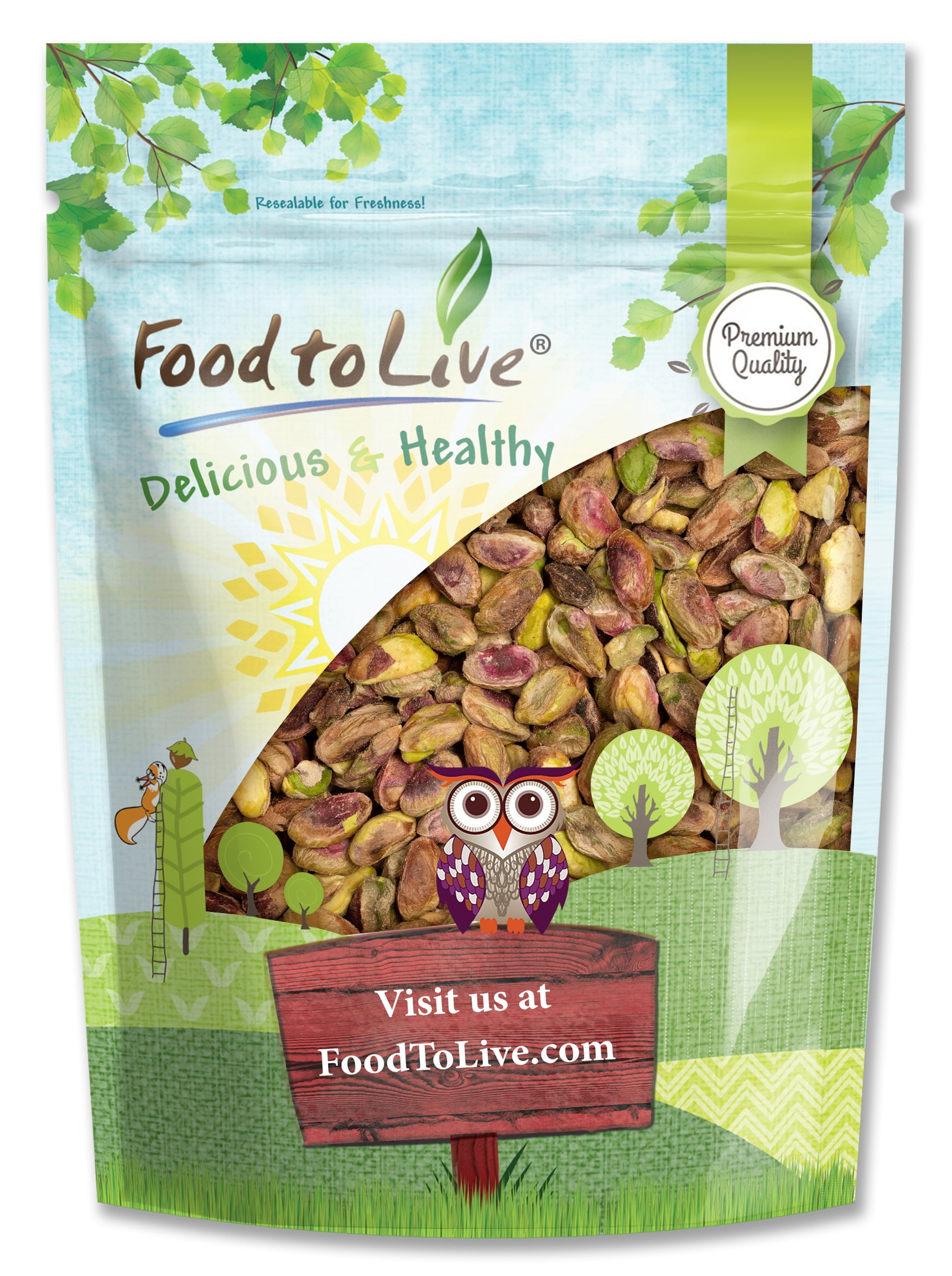 Dry Roasted Pistachio Whole Kernels, 2 Pounds — Vegan — by Food to Live