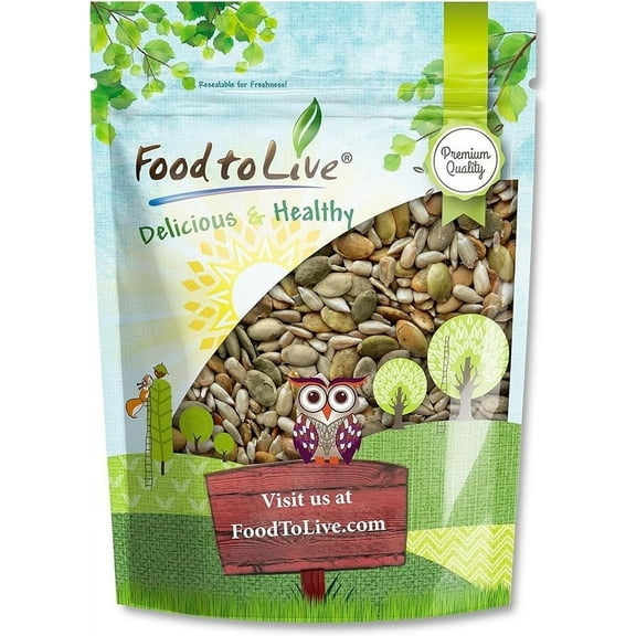 Dry Roasted Sunflower and Pumpkin Seed Mix, 4 Pounds Healthy, Natural Snack, Rich in Protein, Perfect for Snacking, Baking and Salads, Vegan, Kosher, Bulk by Food to Live
