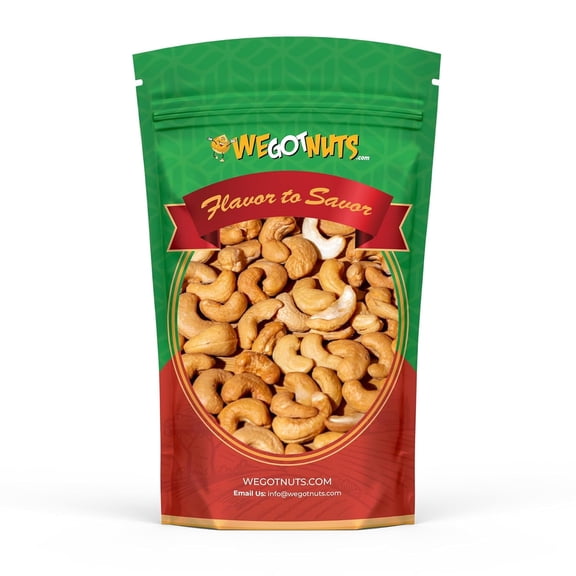 We Got Nuts Dry Roasted Unsalted Cashews, 4 lb Resealable Bag, Kosher, No Oil, Bulk Snack