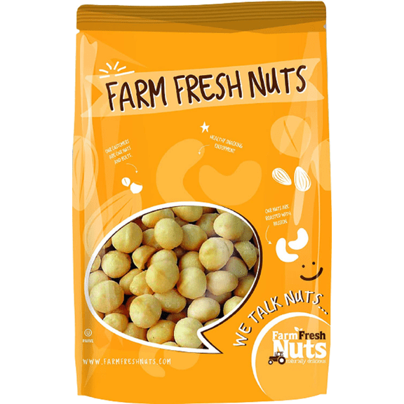 Dry Roasted Unsalted Macadamia Nuts (5 Lbs) | Farm Fresh Nuts