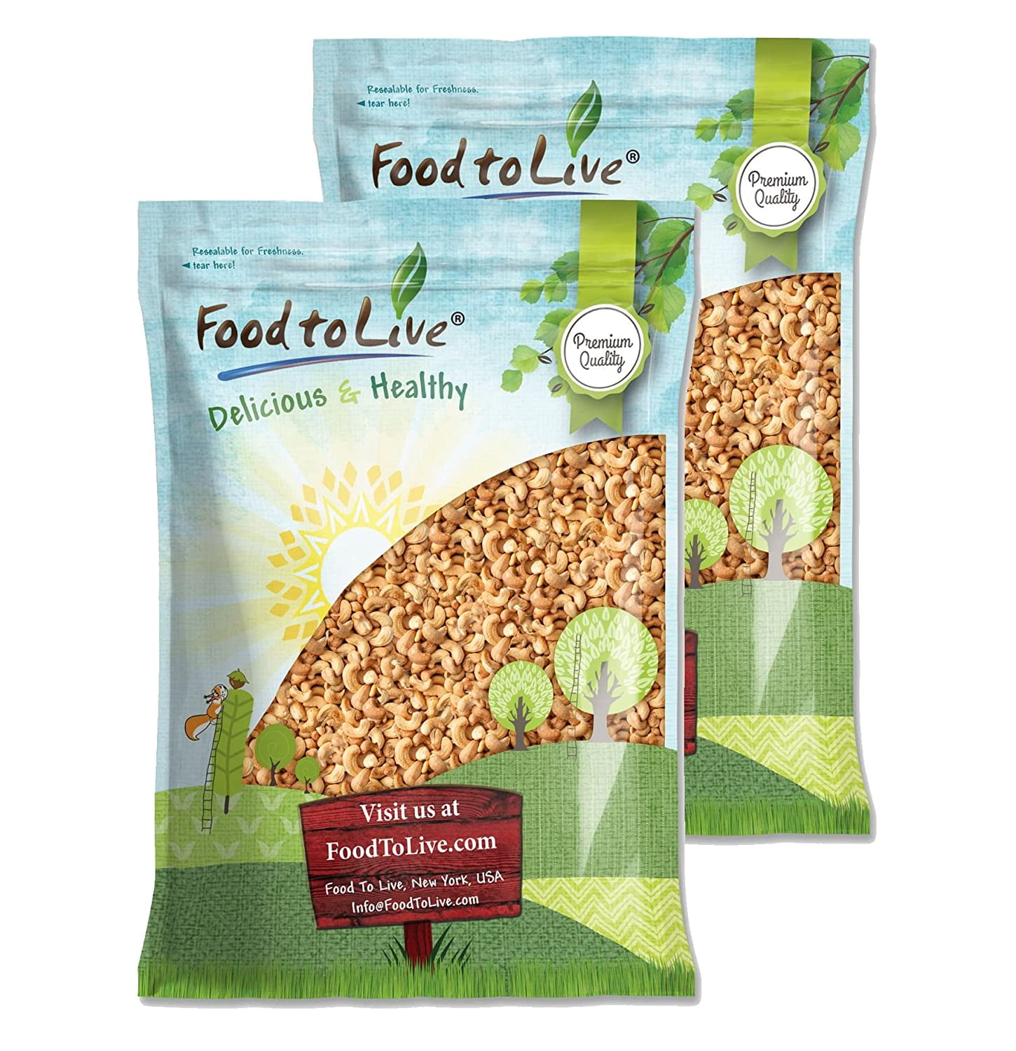 Dry Roasted Cashews With Himalayan Salt - 5 Lbs Bulk Bag, Oven Roasted No Oil, Crunchy & Fresh