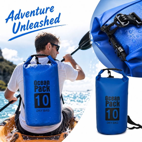 Dry Sack/Waterproof Bag for Boating, Kayaking, Hiking, Snowboarding, Camping, Rafting, Fishing and Backpacking(10L