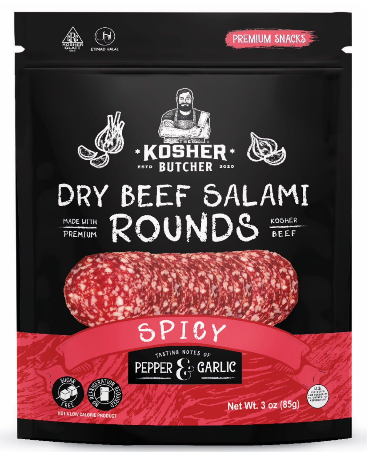 Dry Salami Rounds 3 oz - Spicy Flavor