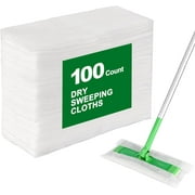 Dry Sweeping Cloths Compatible with SwifferSweeper Mop - 100 Count Disposable Dry Mop Refills - Unscented Floor Cleaning Pads Mop Not Included