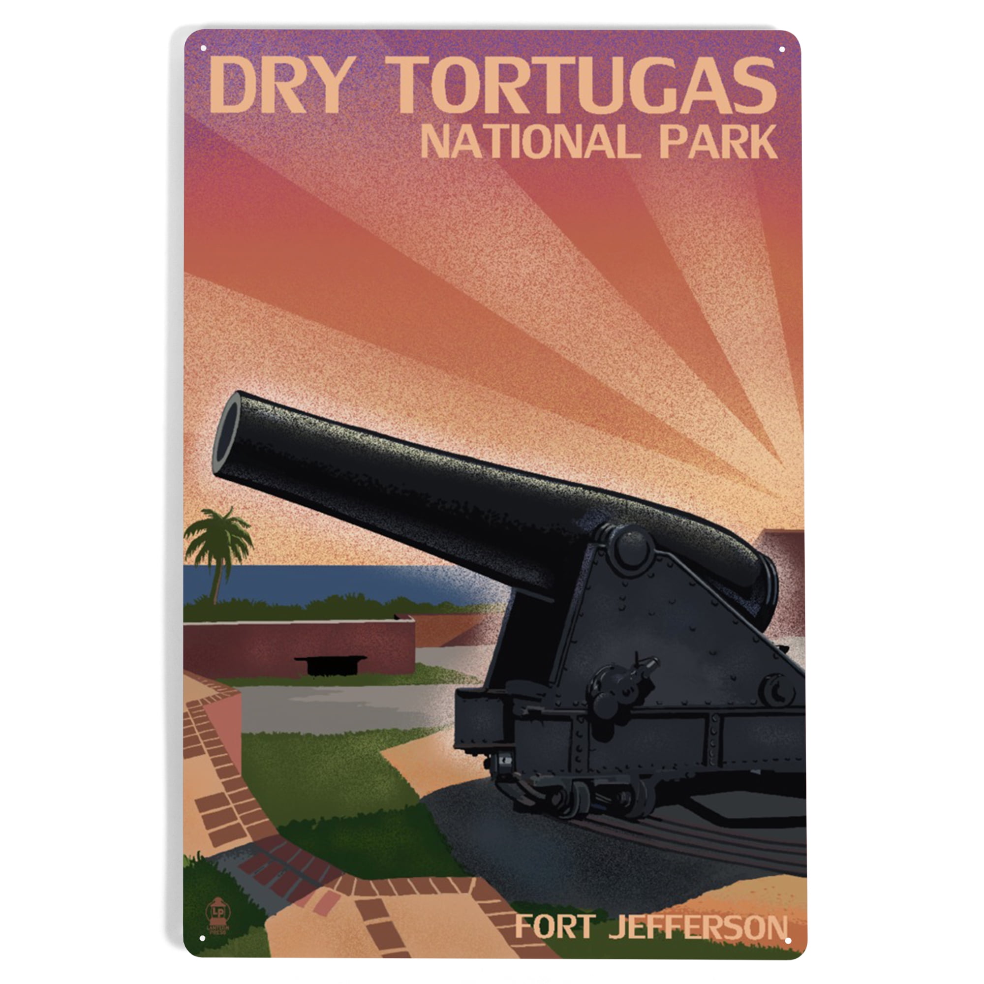 Dry Tortugas National Park, Florida, Cannon, Lithograph (12x18 Aluminum ...