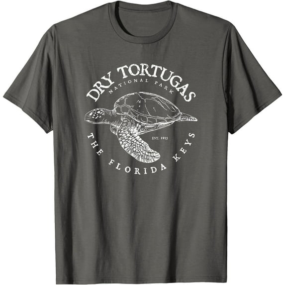 Dry Tortugas National Park Florida Keys Scuba Diving Turtle Unisex T-Shirt for Men Women Kids Toddler,Red Color,Size YXS