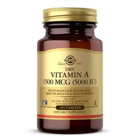Dry Vitamin A 1500 mcg (5000 IU) Tablets - 100 Count Exp 3/22!