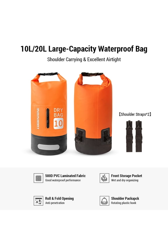Dry Waterproof Dry Bag 10L/20L Large-Capacity Bucket Bag With Shoulder Straps Lightweight Backpack For Rafting, Swimming, Kayaking, Camping