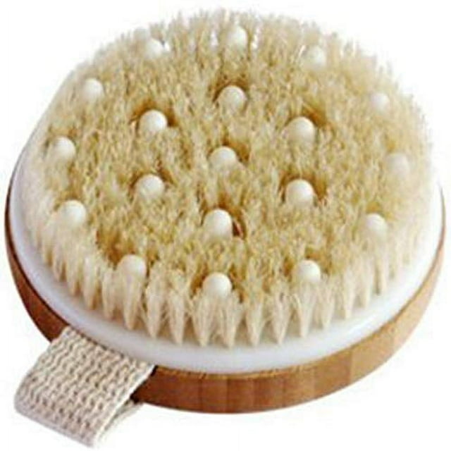 Dry / Wet Body Brush by C.S.M - Clear Dead Skin Cells While Reducing Cellulite and Toxins - Natural Bristles for Better Exfoliation