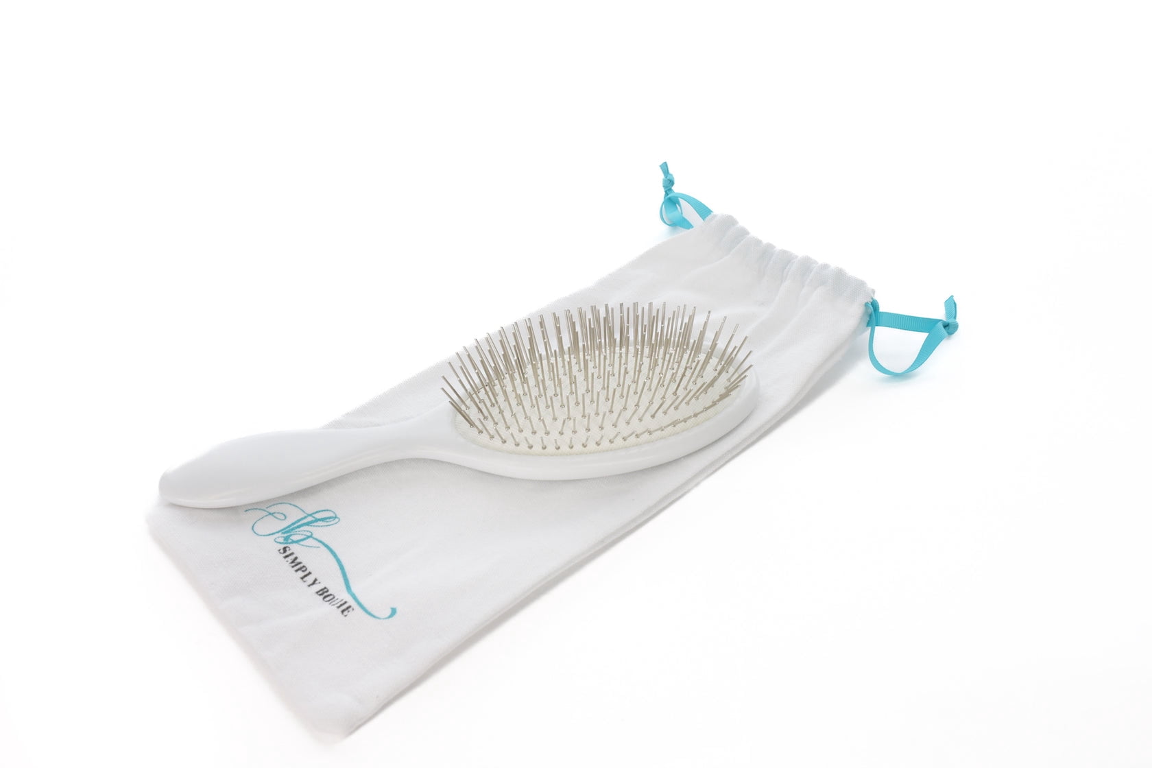 Simply Boujie Polymer Natural Bristle Oblong Detangling Hair Brush, Detangling, White