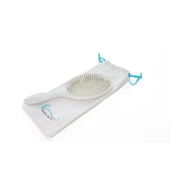 Dry & Wet Detangler Hair Brush – Luxury Metal Bristle Brush with Solid Polymer Handle for Natural Hair, Wigs, or Extensions – Detangling Brush for Curly, Straight, Fine, or Thick Hair by Simply Boujie