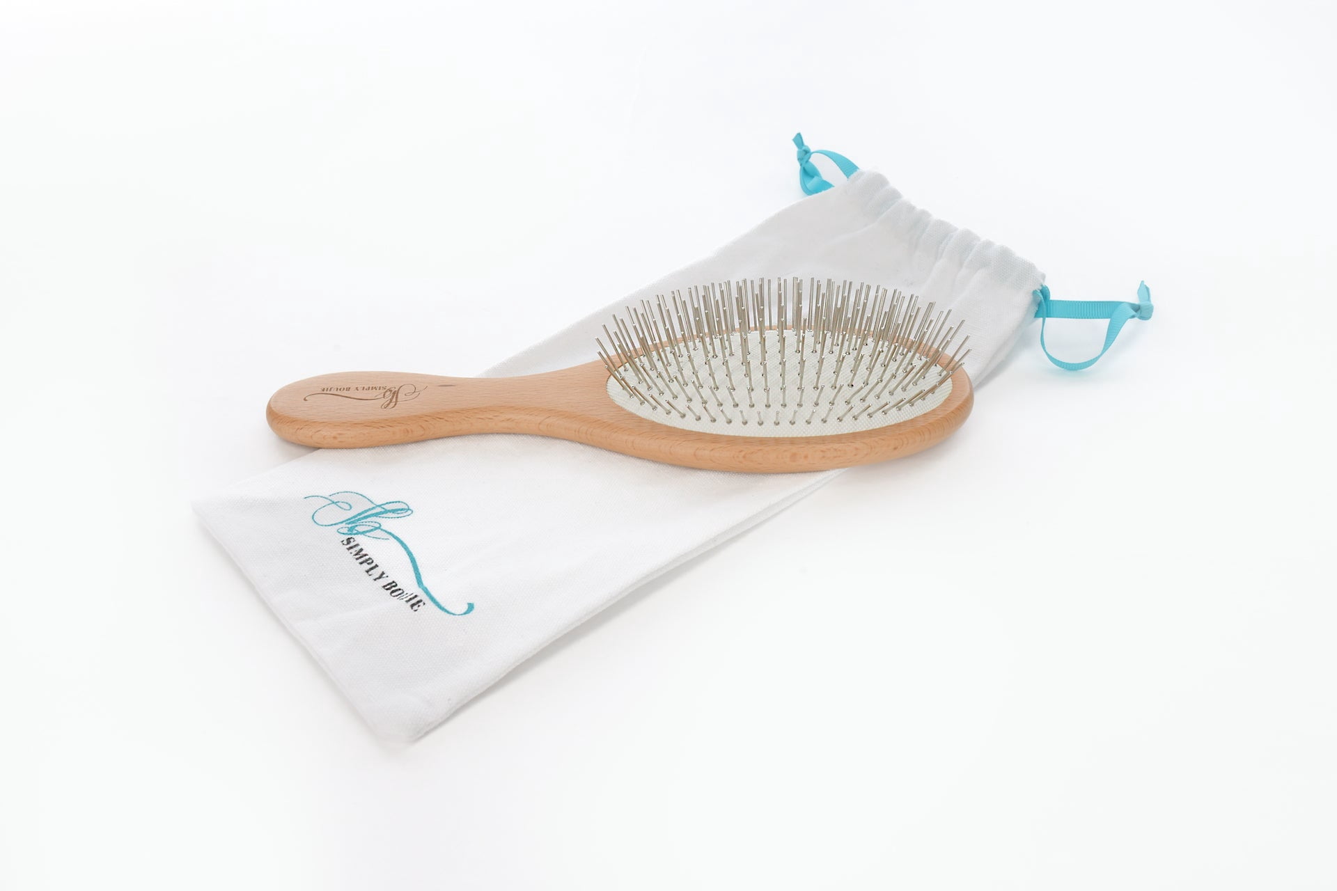 Simpluy Boujie All Lifestages Professional Bamboo Synthetic Oblong Hair Brush, Detangling, Brown