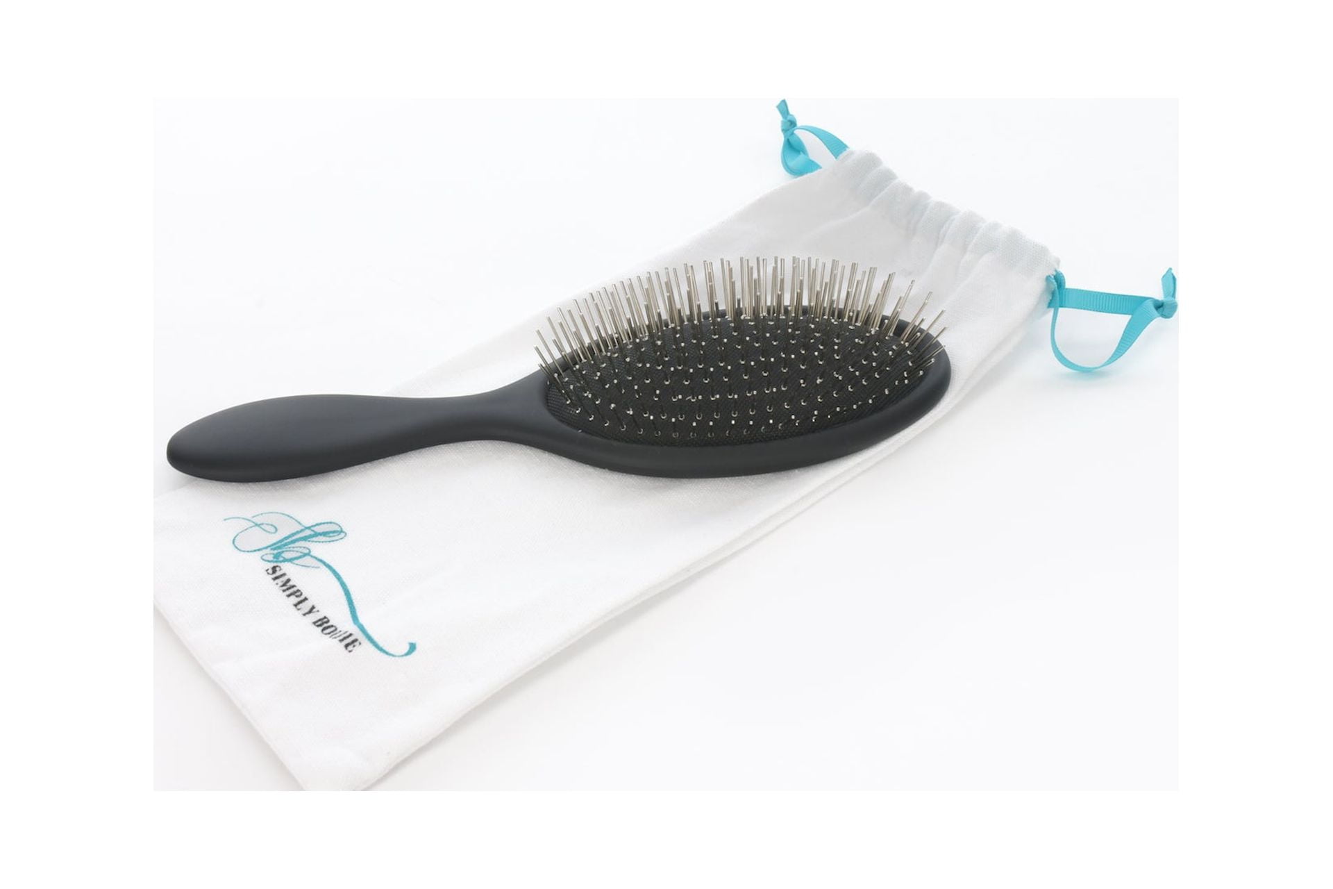 Dry & Wet Detangler Hair Brush Luxury Metal Bristle Brush with Solid