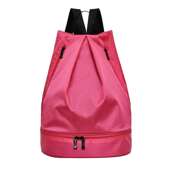 Dry-Wet Separation Backpack Bag with Shoe Compartment Sackpack Heavy Duty String Bag Sports Gymsack Swim Beach Bag