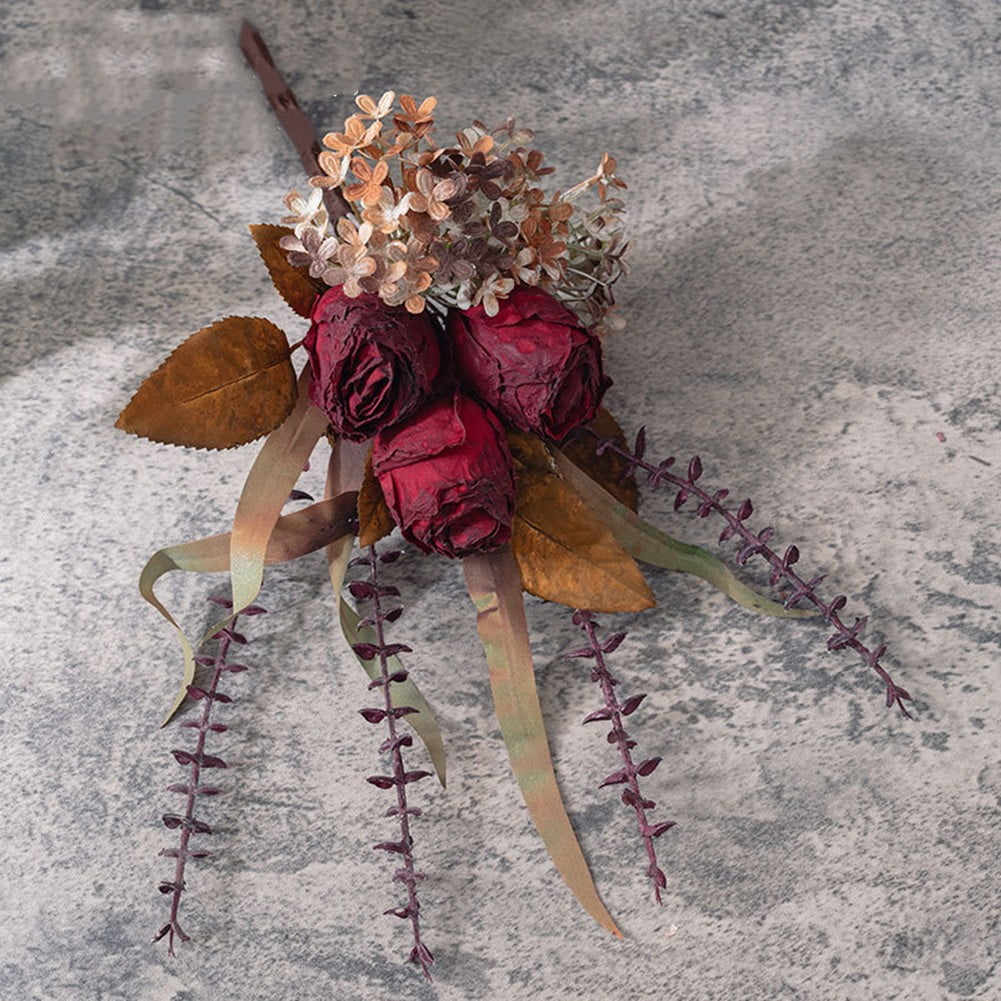 Dry burnt rose bouquet artificial flower fake flower wedding decoration