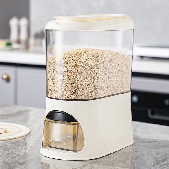 Dry grain dispenser, push-type grain bucket, sealed and moisture-proof, large-capacity, large-caliber design, transparent and visible.