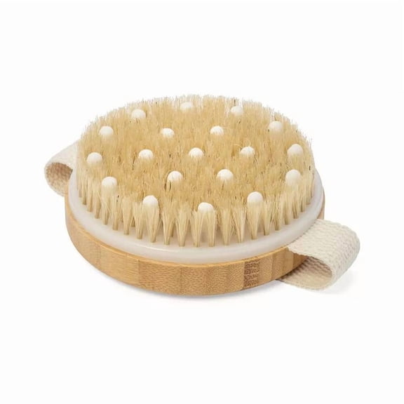 Dry scrub body brush - Circular exfoliating brush - Lymphatic drainage bath set for eliminating cellulite