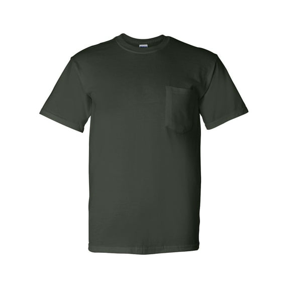 DryBlend Pocket T-Shirt, L, Forest Green