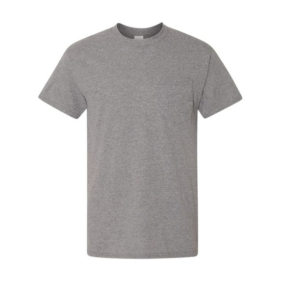 DryBlend Pocket T-Shirt, M, Graphite Heather