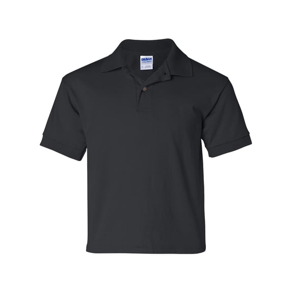DryBlend Youth Jersey Polo, L, Black