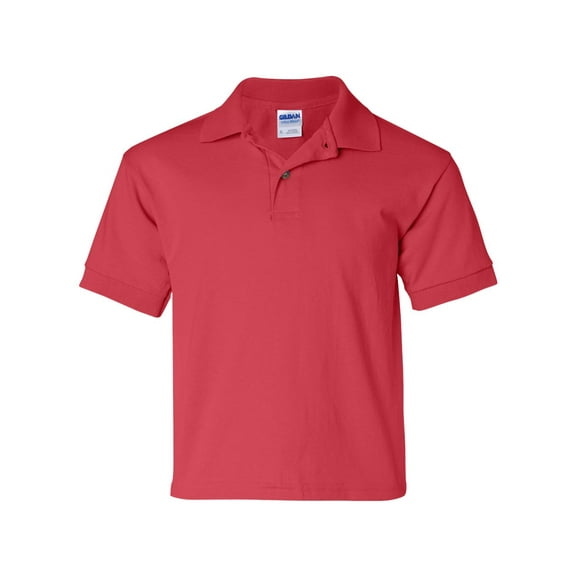DryBlend Youth Jersey Polo, M, Red