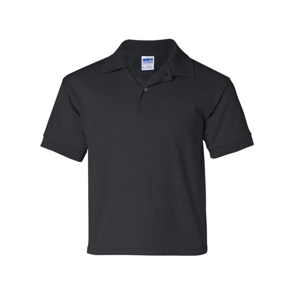 DryBlend Youth Jersey Polo, XL, Black