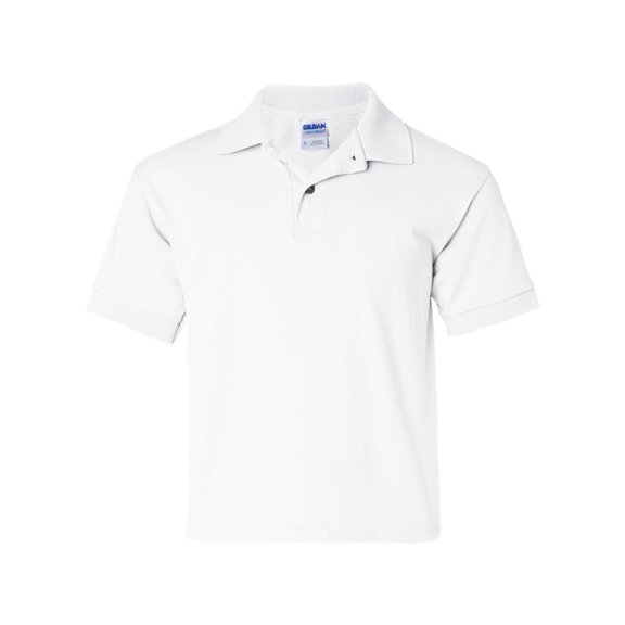 DryBlend Youth Jersey Polo, XL, White