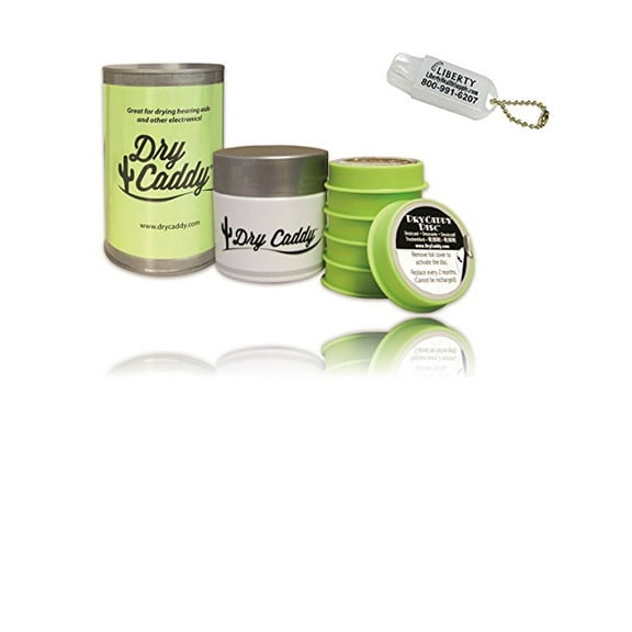 DryCaddy on the Go Hearing Aid Drying System - Includes FREE Liberty Keychain Battery Holder