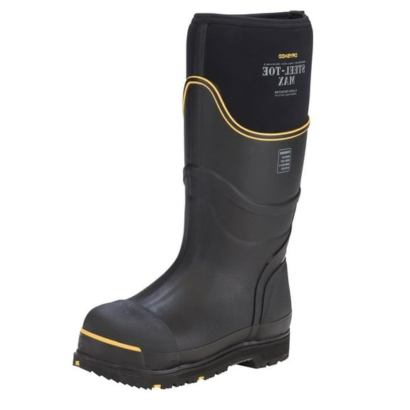 DryShod Work Boots Mens Steel Toe Rubber Outsole Fleece Black STM-UH