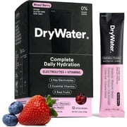 DryWater Mixed Berry Electrolyte & Vitamin Hydration Powder, 12 Count Packets