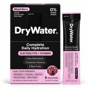 DryWater Mixed Berry Electrolyte & Vitamin Hydration Powder, 6 Count Packets