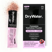 DryWater Hydration Powder (Electrolytes + Vitamins) , Mixed Berry, 6 Pack