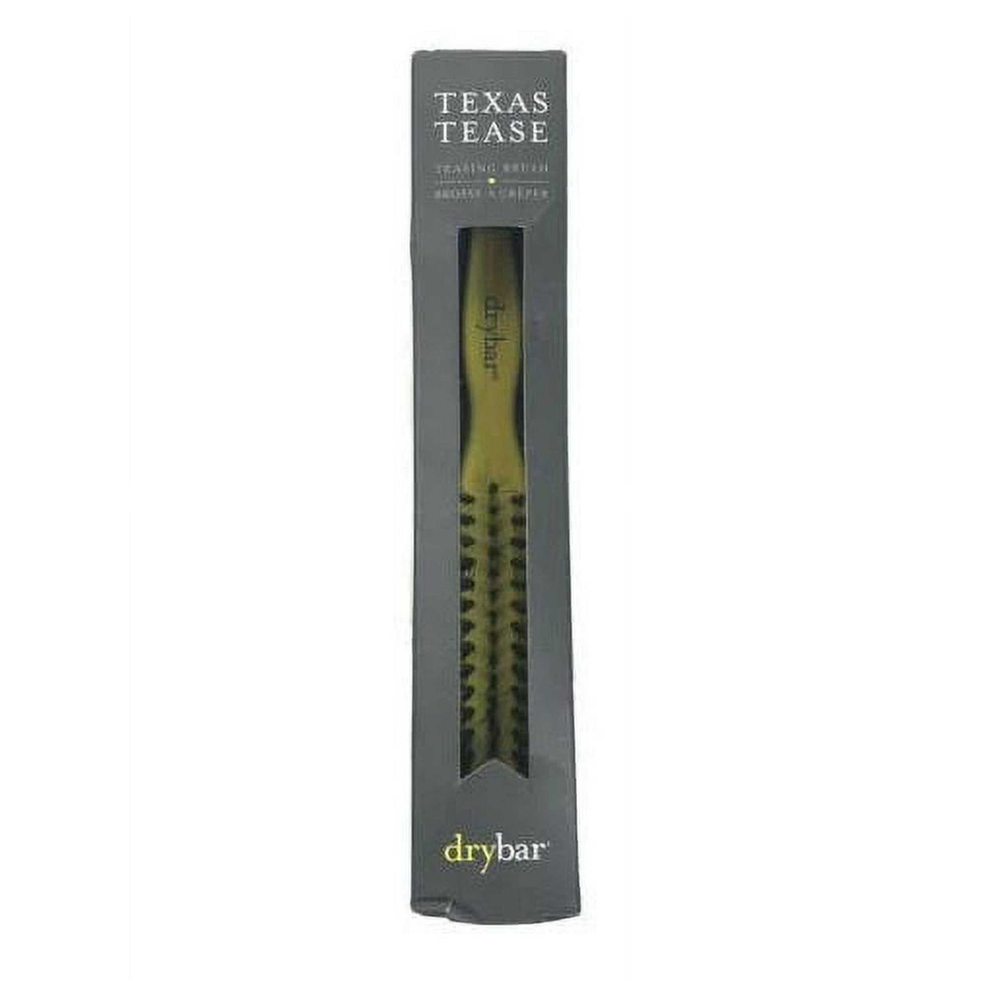 Yellow Drybar Texas Tease teasing brush in grey box