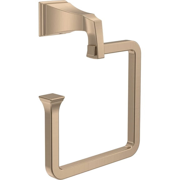 Dryden (1-Pack) Hand Towel Holder Champagne Bronze Racks for Bathroom Wall Square Ring Bath Hanr Kitchen, Accessories 75146-CZ