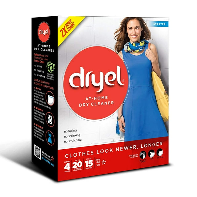 Dryel AtHome Dry Cleaner Starter Kit, 4 Loads, Safely Clean your