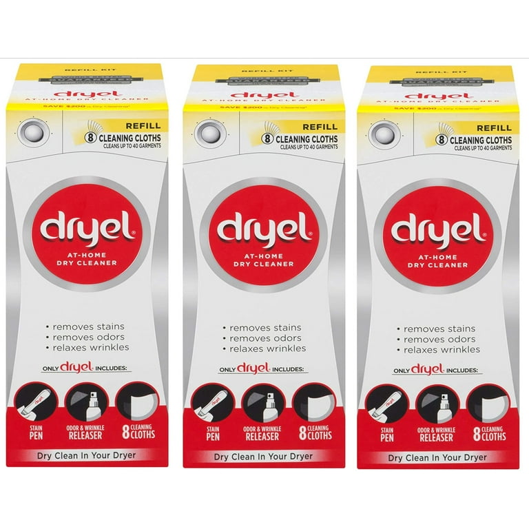 Dryel Dryer Cleaner Refill 8 Cloths (Pack of 3) 