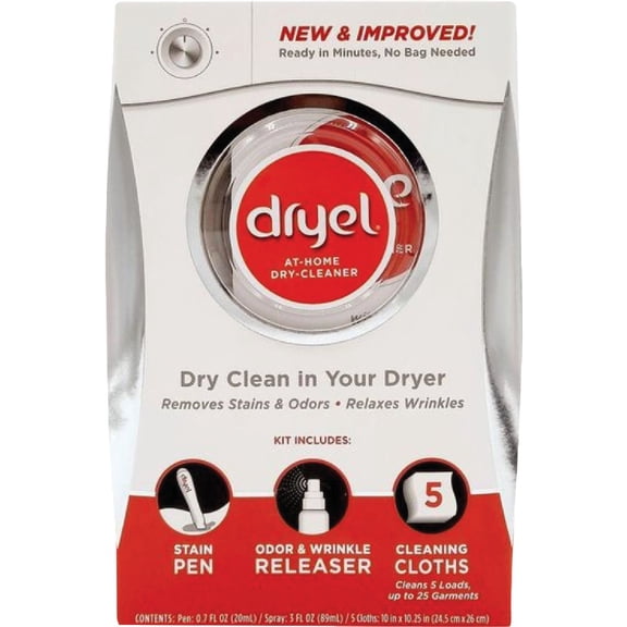 Dryel In-Dryer Cleaning Starter Kit, Breezy Clean Scent, 1 Kit