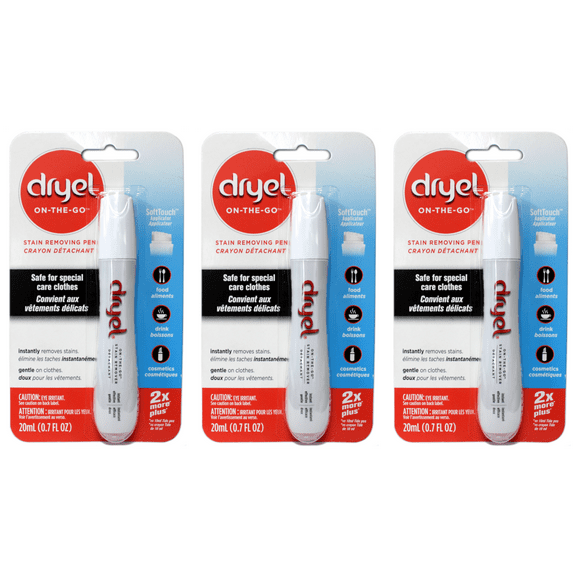 Dryel On-The-Go Stain Removing Pen For Special Care Clothes 0.7 fl oz Pack of 3