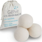 Dryer Balls, Wool Ball Reusable for Over 400 Loads, 4 Pack, Natural Fabric Softener by Home Genie