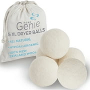 Dryer Balls, Wool Ball Reusable for Over 400 Loads, 5 Pack, Natural Fabric Softener by Home Genie