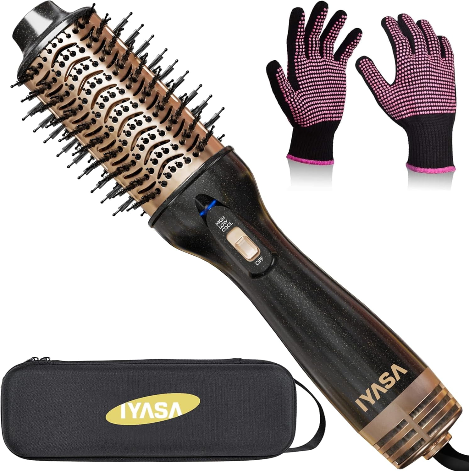 Dryer & Case, Hair Dryer and Blow Dryer Brush in One, Blow Dryer Straightener, Small Barrel Curling Blow Dryer Brush, Hair Dryer Brush for Short Hair