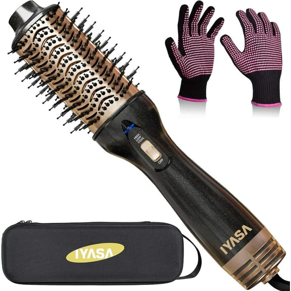 Dryer & Case, Hair Dryer and Blow Dryer Brush in One, Blow Dryer Straightener, Small Barrel Curling Blow Dryer Brush, Hair Dryer Brush for Short Hair
