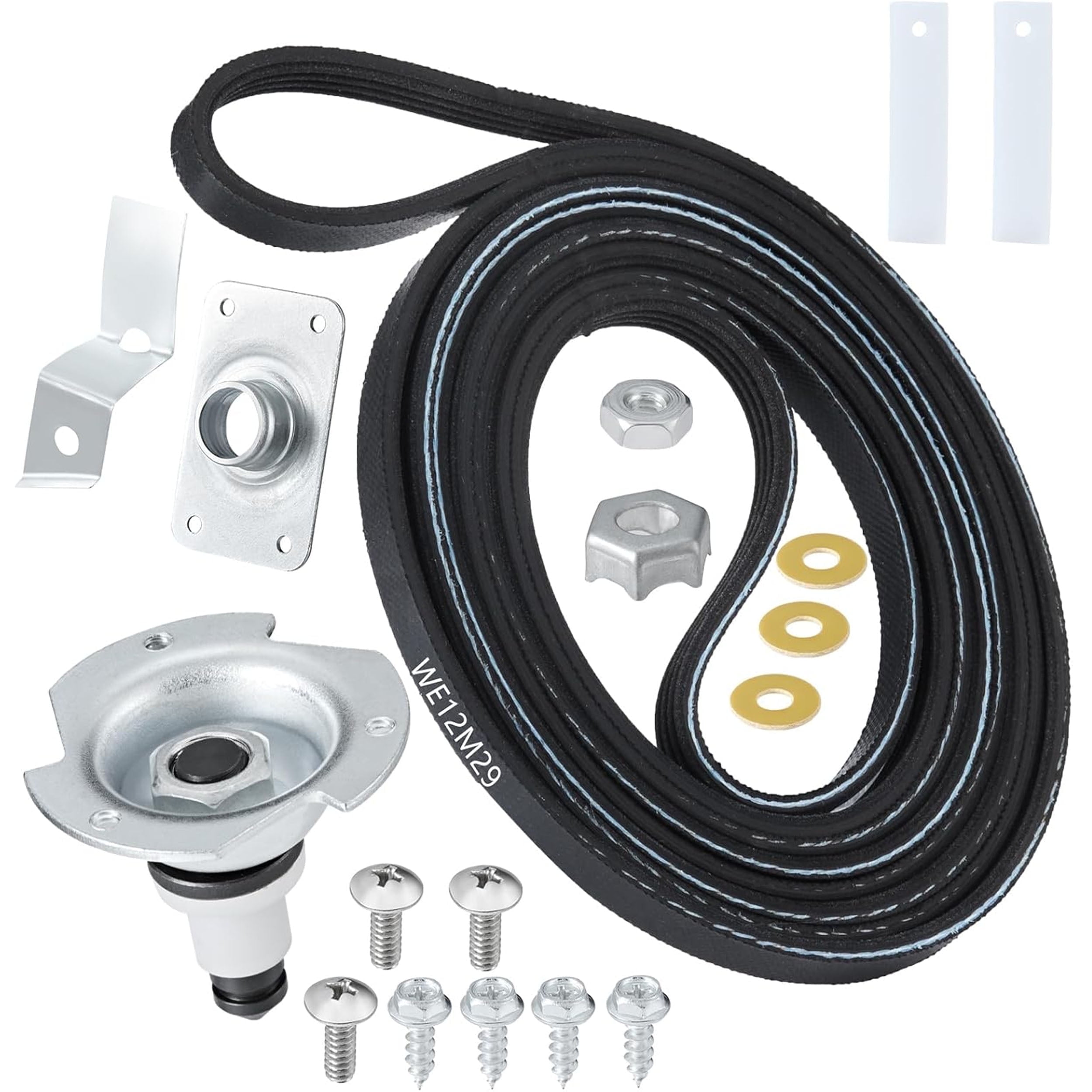 Dryer Drum Bearing Replacement Kit WE25X205 WE25M40 Compatible with GE Hotpoint Kenmore , Contains WE12M29 Drum Drive Belt WE1M333 Drum Bearing Slide, Replaces AP2619300, 784658, PS267529