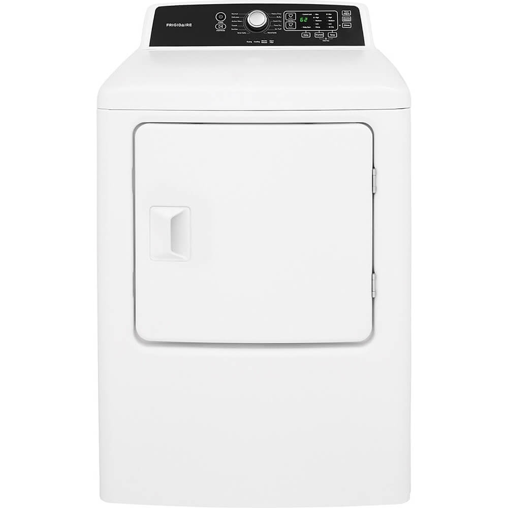 White Freestanding Front Loading Electric Dryer with Moisture Sensing