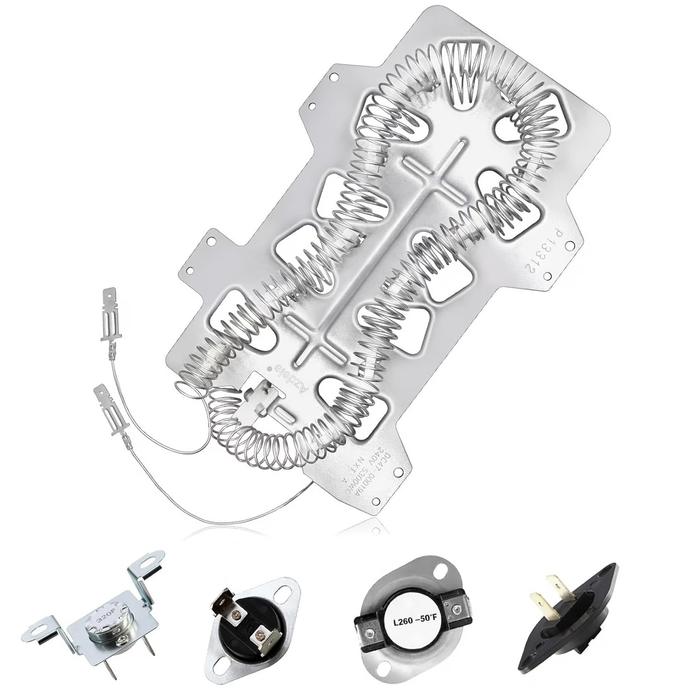 Heating Element DC47-00019A Compatible with Samsung Dryer, dv42h5000ew/a3 dv45h7000ew/a2 Dryer Parts, DC47-00018A Thermostat DC47-00016A DC32-00007A DC96-00887A Thermal Fuse