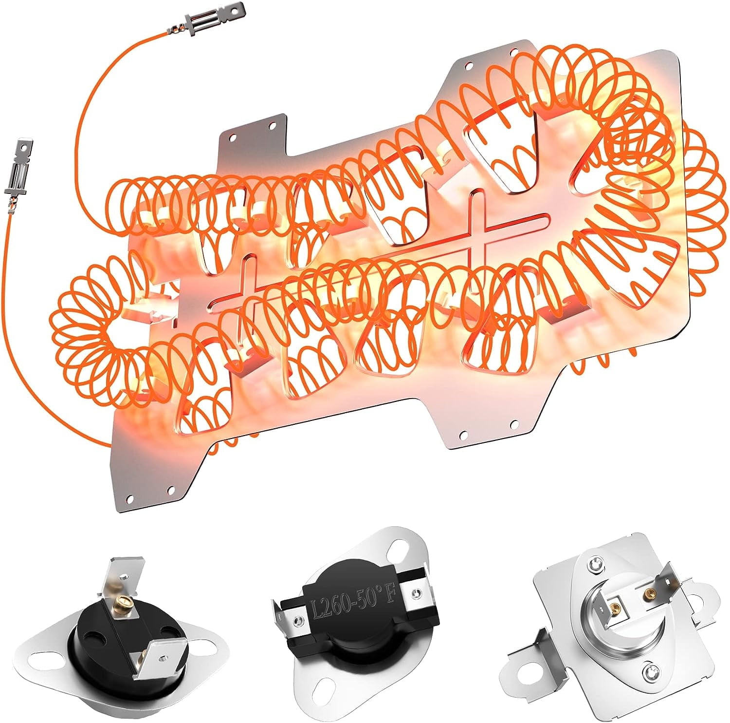 Dryer Heating Element DC47-00019A for Samsung Dv45h7000ew/a2 Dv40j3000ew/a2 Dv42h5000ew/a3 Dv48h7400ew/a2 Dryer Heater Element, DC96-00887A & DC47-00016A Fuse, DC47-00018A Thermostat
