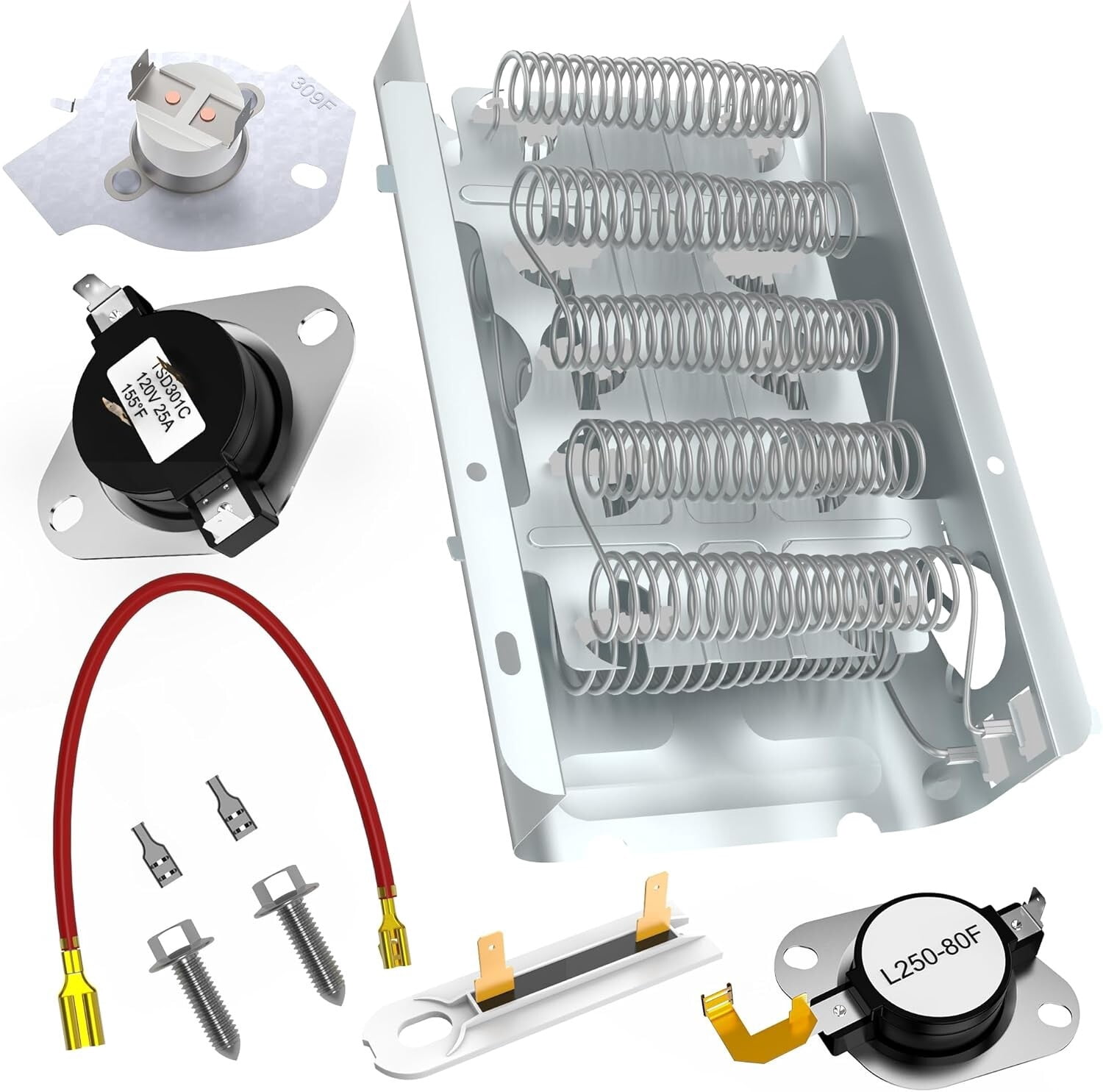 Dryer Heating Element For Whirlpool LER4634PQ1 WED6200SW0 LER8648PQ1 LEQ7000KQ0